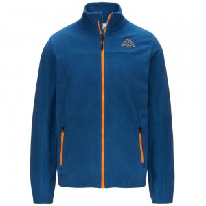 Men Kappa Logo Wind Jacket Blue | CY0495837