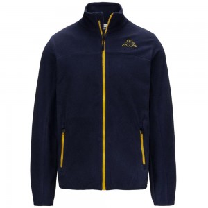 Men Kappa Logo Wind Jacket Navy | BX1647903