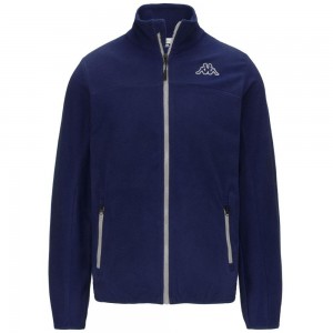 Men Kappa Logo Wind Jacket Navy | HU8967431