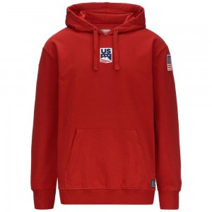 Men Kappa Utawi Usa Us Hoodie Red | ZT1354278