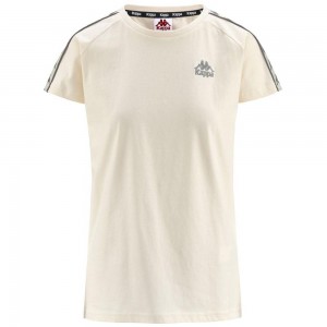 Women Kappa 222 Banda Apan T-Shirt Beige | KH8172594