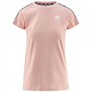 Women Kappa 222 Banda Apan T-Shirt Pink | RM2695470