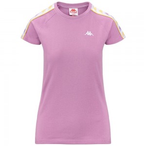 Women Kappa 222 Banda Apani T-Shirt Purple | KM5470863