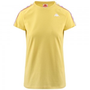 Women Kappa 222 Banda Apani T-Shirt Yellow | ER7823496