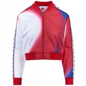 Women Kappa 222 Banda Asber 2 Graphik Jacket Red | IH4912350