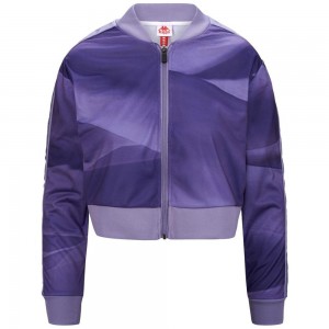 Women Kappa 222 Banda Asber Graphik Jacket Purple | DR5289016