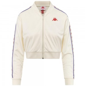 Women Kappa 222 Banda Asber Jacket White | IA2380765