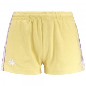 Women Kappa 222 Banda Treadyi Shorts Yellow | PZ1836470