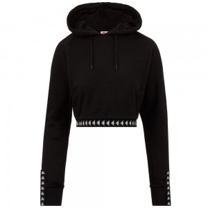 Women Kappa 222 Banda Vanity Hoodie Black | IT1763580