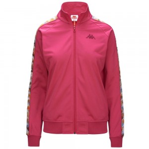 Women Kappa 222 Banda Wanniston Graphiktape Jacket Pink | LD8325190