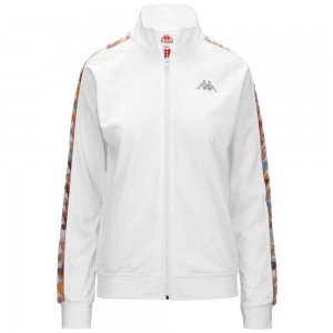 Women Kappa 222 Banda Wanniston Graphiktape Jacket White | FC7138624