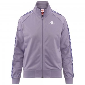 Women Kappa 222 Banda Wanniston Graphiktape Jacket Purple | AG8027136