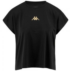 Women Kappa Dire T-Shirt Black | MU2314650