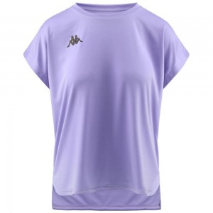 Women Kappa Ebano T-Shirt Purple | JT1879460