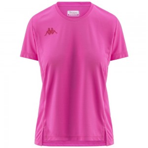 Women Kappa Eria T-Shirt Pink | GN8540372