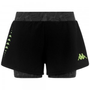 Women Kappa Kombat Feva Shorts Black | RW8420769