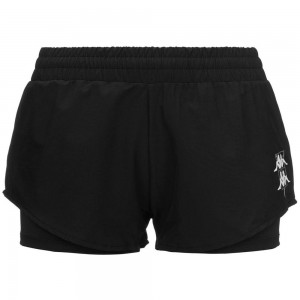 Women Kappa Kombat Padel Ener Shorts Black | GR1468957