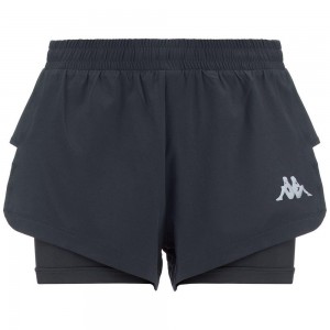 Women Kappa Kombat Run Fuli Shorts Grey | DM3718246