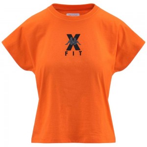 Women Kappa Kombat Wkt Ebura T-Shirt Orange | IF3794568