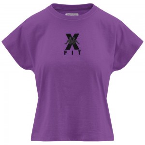 Women Kappa Kombat Wkt Ebura T-Shirt Purple | DW9861420