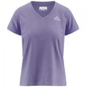 Women Kappa Logo Cabou T-Shirt Purple | MH1538724