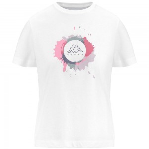 Women Kappa Logo Eika T-Shirt White | JB0593471