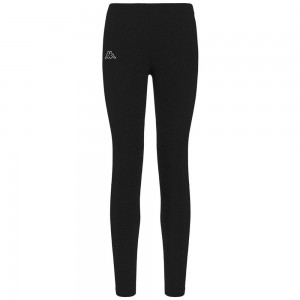 Women Kappa Logo Fapri Pants Black | KB3690854