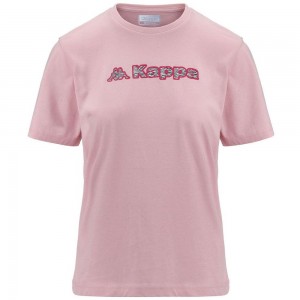 Women Kappa Logo Favia T-Shirt Pink | NT3972460