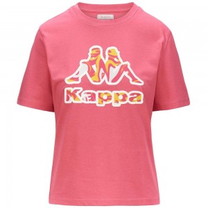 Women Kappa Logo Fiora T-Shirt Pink | WB4052173