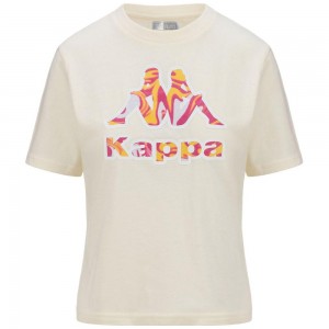 Women Kappa Logo Fiora T-Shirt White | HF1385069