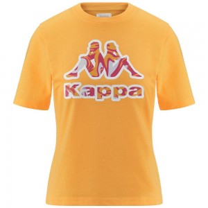 Women Kappa Logo Fiora T-Shirt Yellow | ER8517306