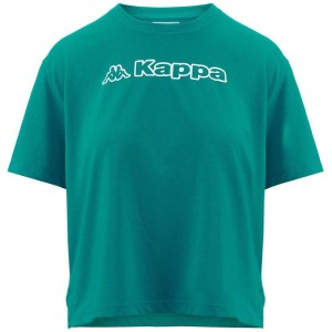 Women Kappa Logo Frega T-Shirt Green | OF8516740