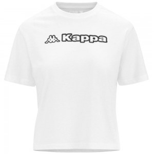 Women Kappa Logo Frega T-Shirt White | FA1583492