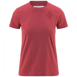 Women Kappa Naank T-Shirt Red | LR4802169