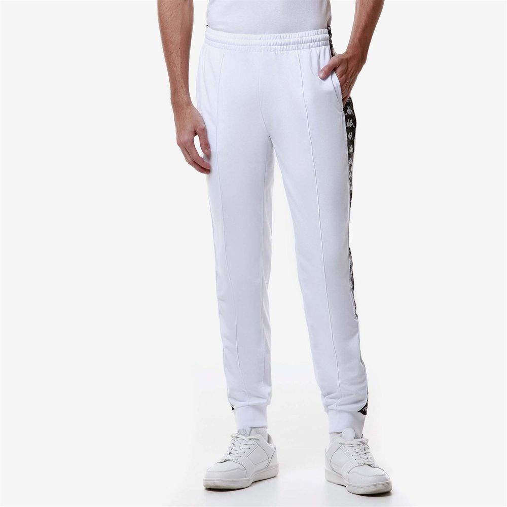 Kids' Kappa 222 Banda Rastoria Slim Pants White | BF7309421