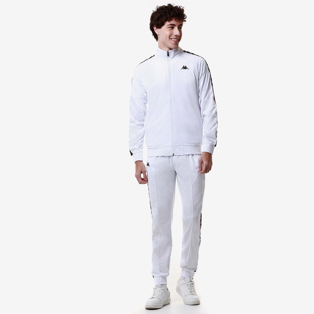 Kids' Kappa 222 Banda Rastoria Slim Pants White | BF7309421