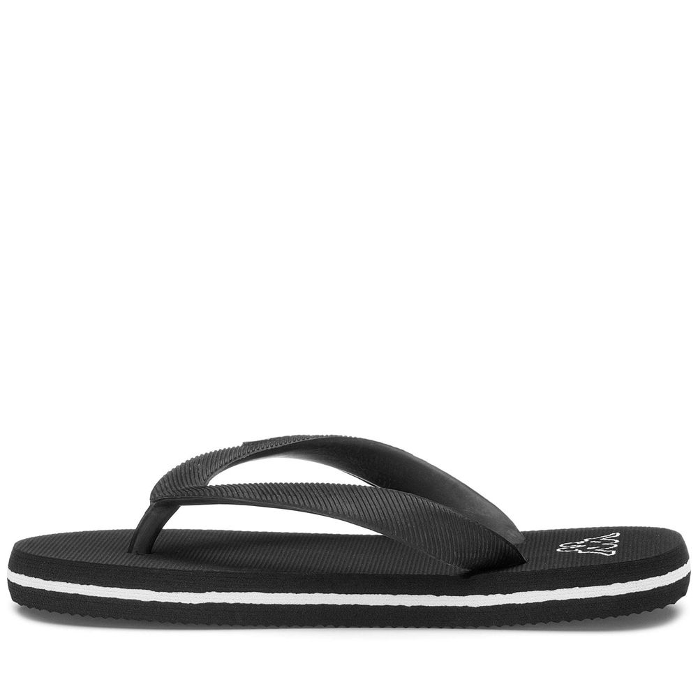 Kids' Kappa Logo Moker Kid Flip Flops Black | DA5820379