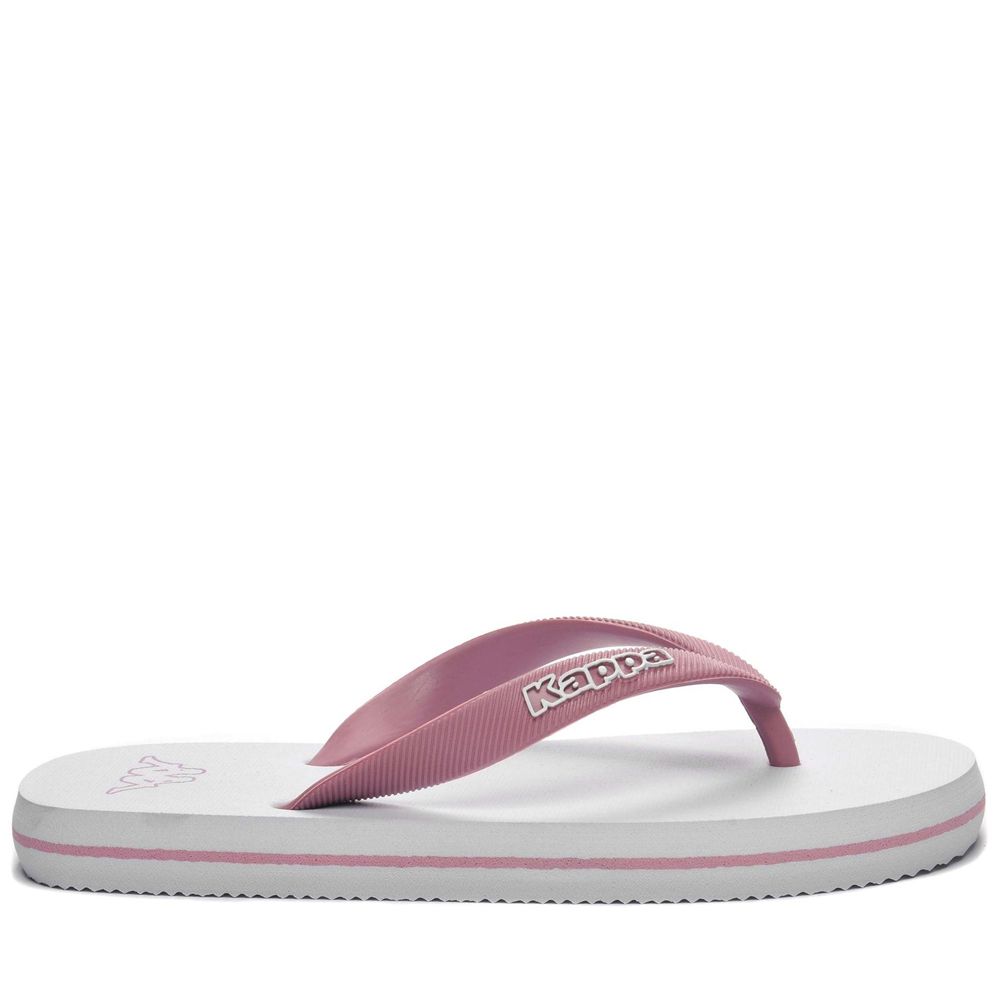 Kids' Kappa Logo Moker Kid Flip Flops White | LQ0831642