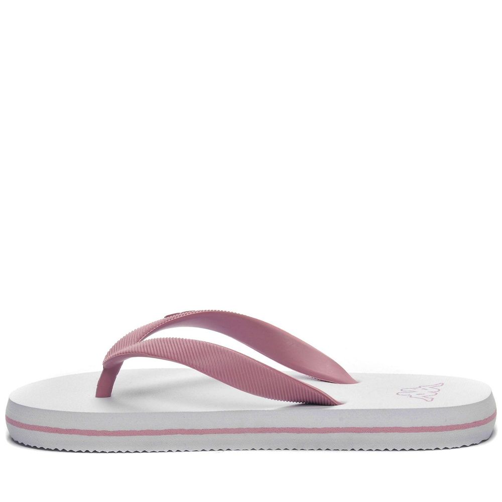 Kids' Kappa Logo Moker Kid Flip Flops White | LQ0831642