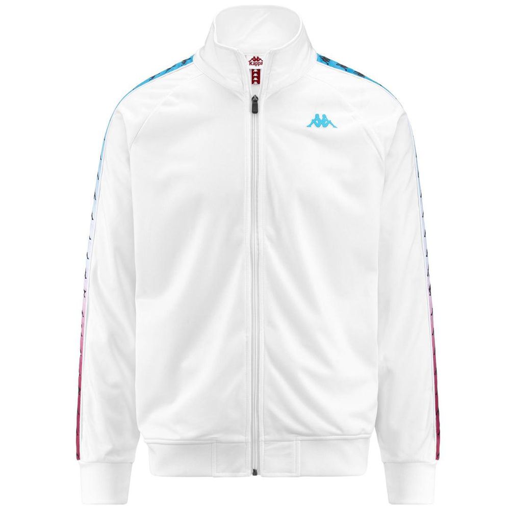 Men Kappa 222 Banda Anniston Degrade Jacket White | KR3021759