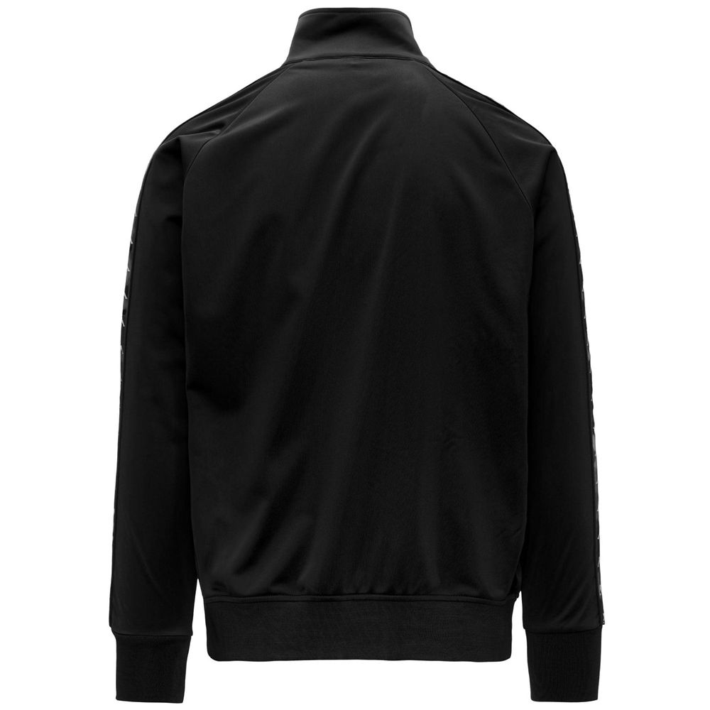 Men Kappa 222 Banda Anniston Graphiktape Jacket Black | XP5914268