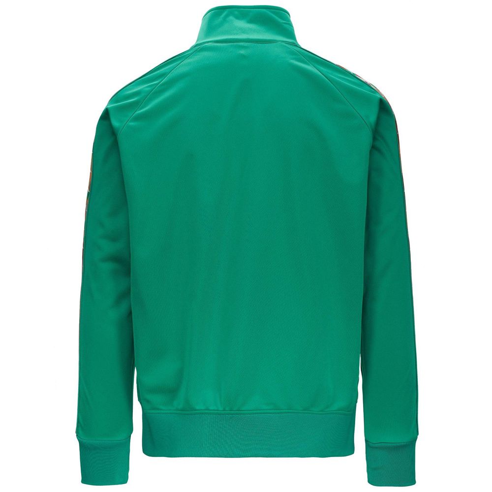 Men Kappa 222 Banda Anniston Graphiktape Jacket Green | GD8905371