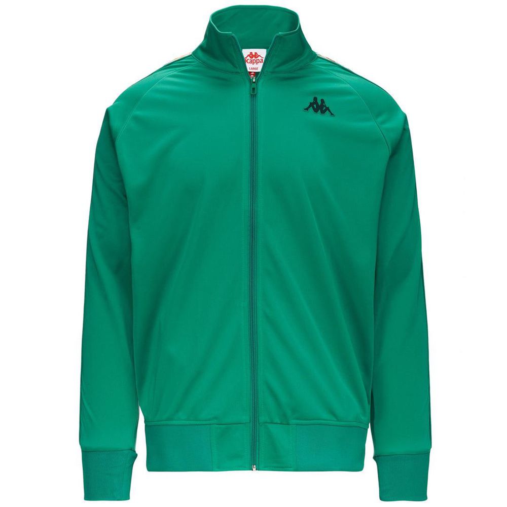 Men Kappa 222 Banda Anniston Graphiktape Jacket Green | GD8905371