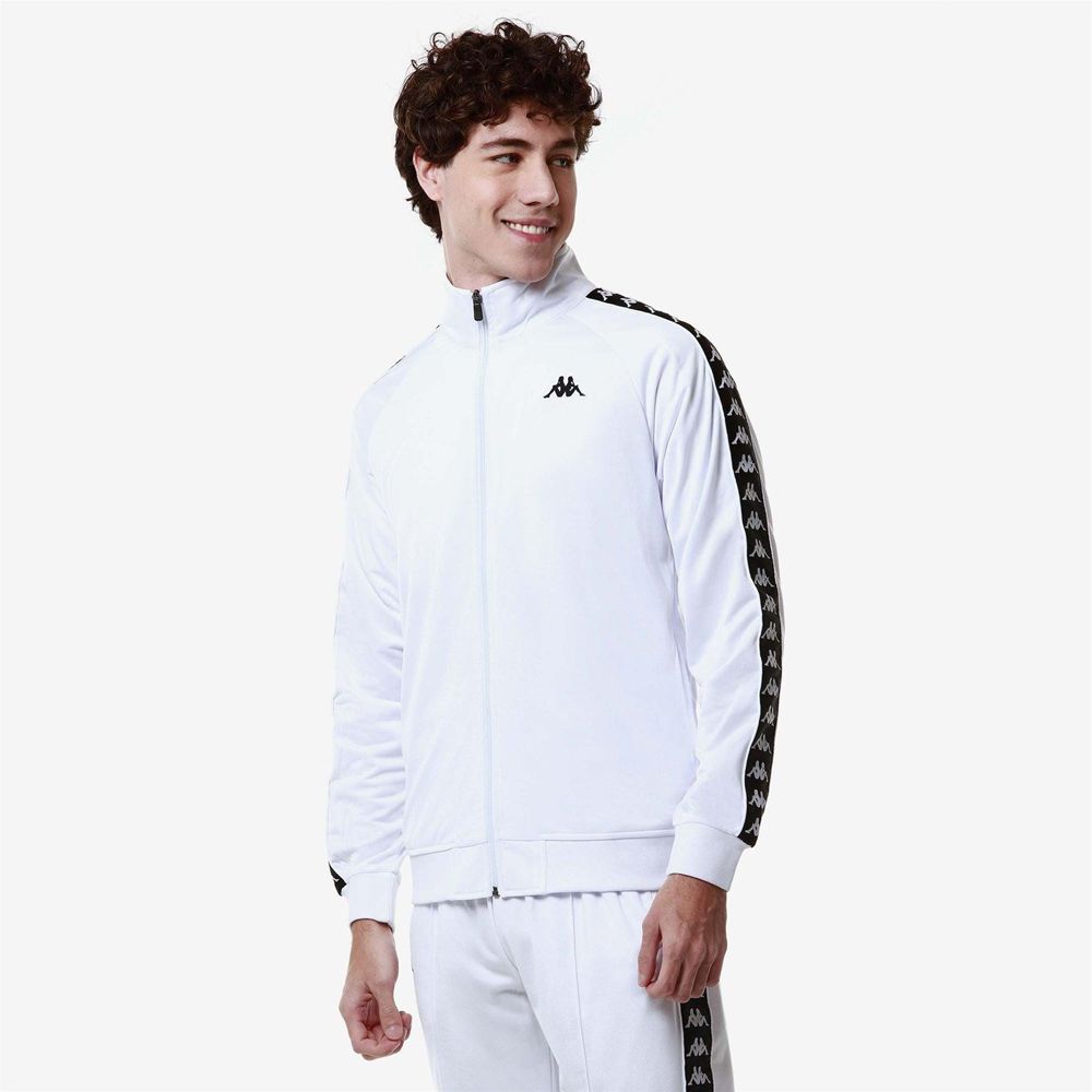 Men Kappa 222 Banda Anniston Slim Jacket White | TR5067184