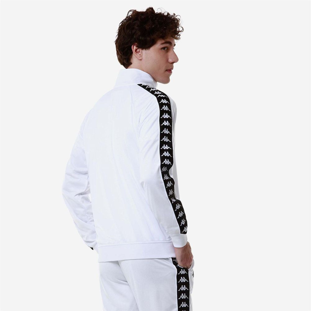 Men Kappa 222 Banda Anniston Slim Jacket White | TR5067184