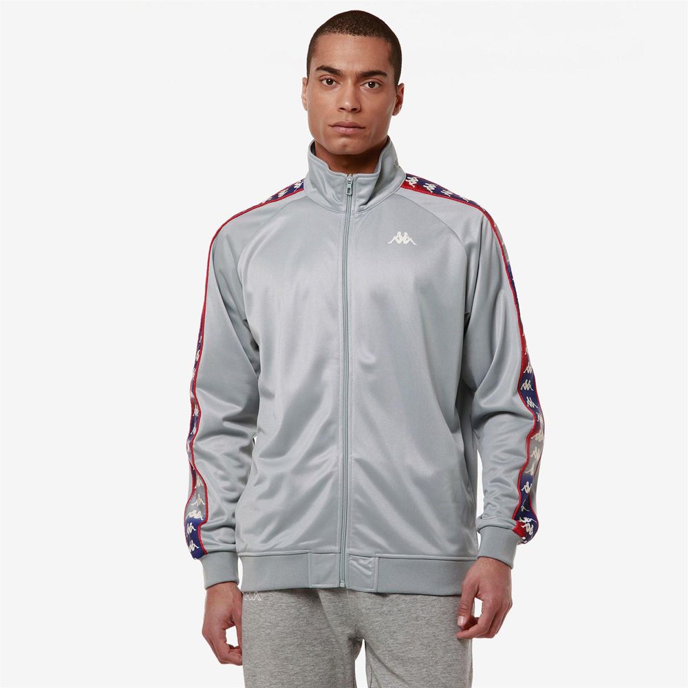 Men Kappa 222 Banda Annistongt Jacket Grey | JH9623507