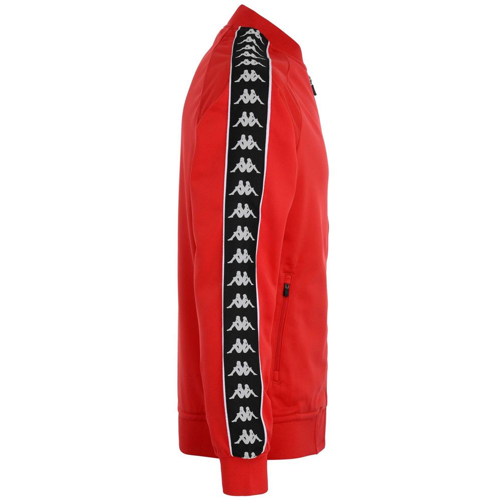 Men Kappa 222 Banda Bomber Slim Jacket Red | MD9487135