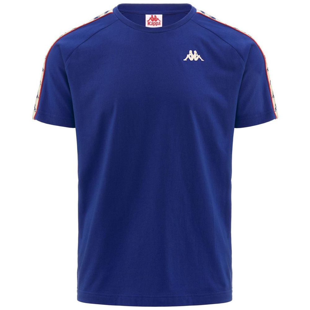 Men Kappa 222 Banda Coen Slim T-Shirt Blue | NV3174826