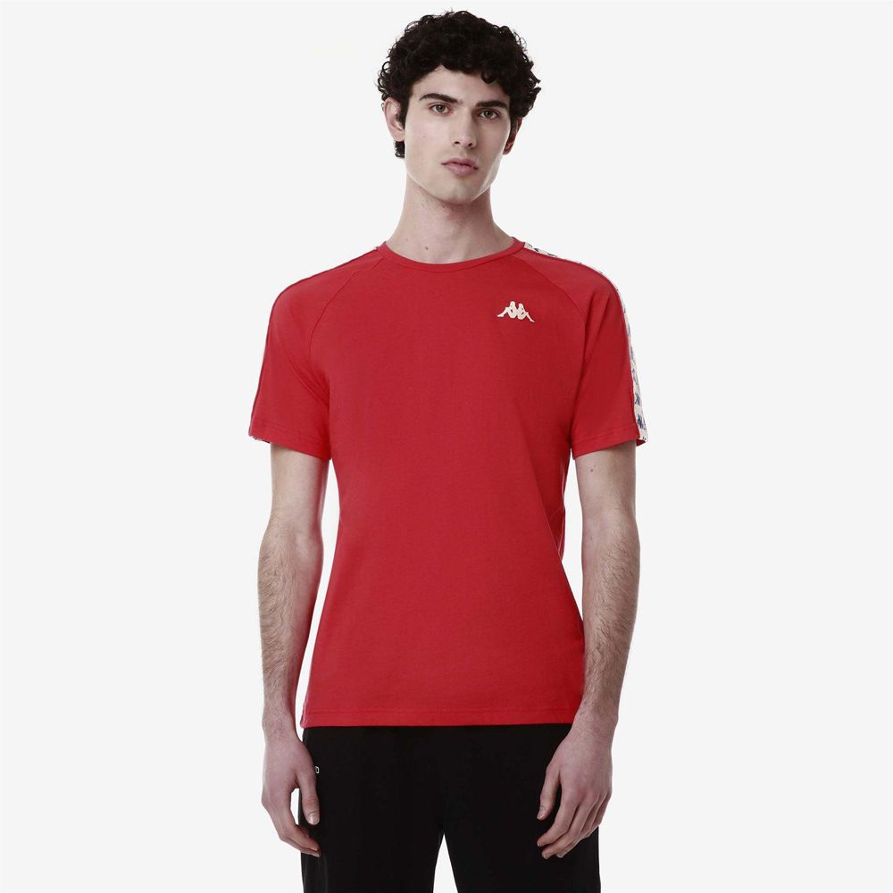 Men Kappa 222 Banda Coen Slim T-Shirt Red | TP8256907