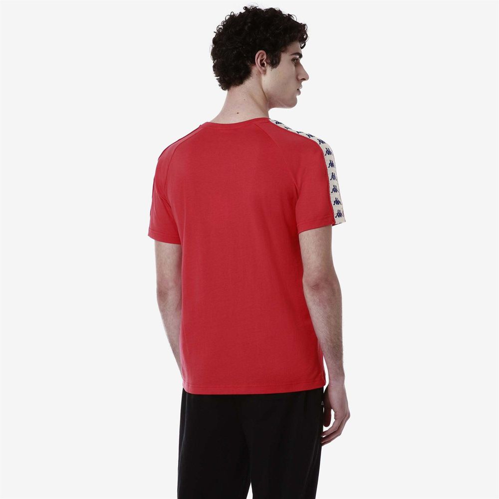 Men Kappa 222 Banda Coen Slim T-Shirt Red | TP8256907